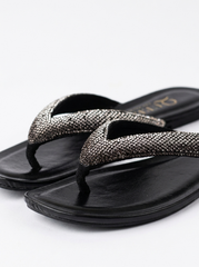 Crystal Embellished Flip Flops | Queen Footwear