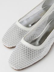 Crystal Mesh Ballet Flats | Queen Footwear