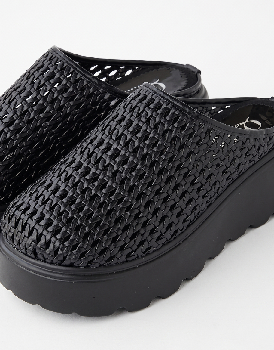 Woven Ease Platform Mules | Queen Footwear