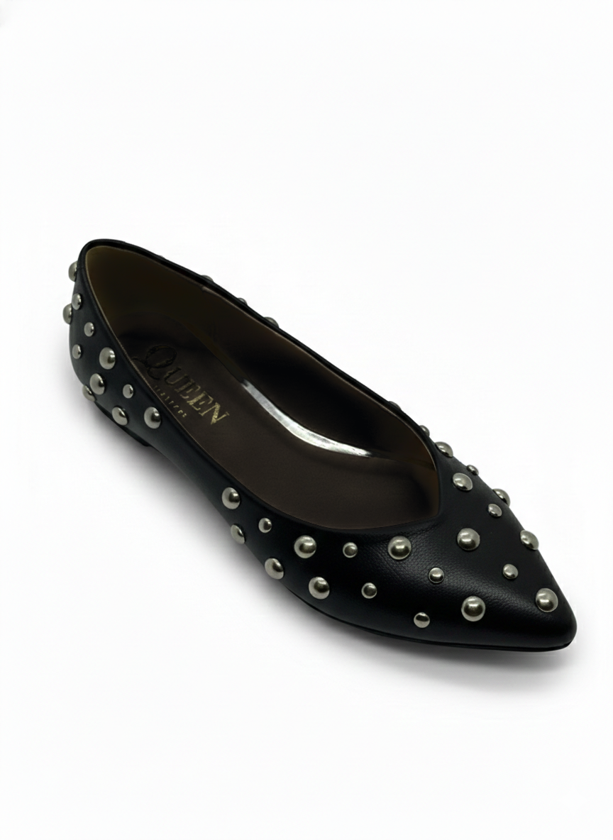 Queen Studded Pointed Flat
