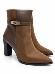 Sovereign Croc-Accent Heeled Ankle Boot – Black | Queen Footwear