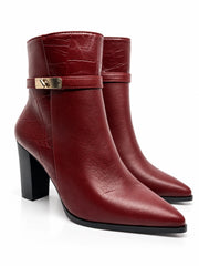 Sovereign Croc-Accent Heeled Ankle Boot – Black | Queen Footwear