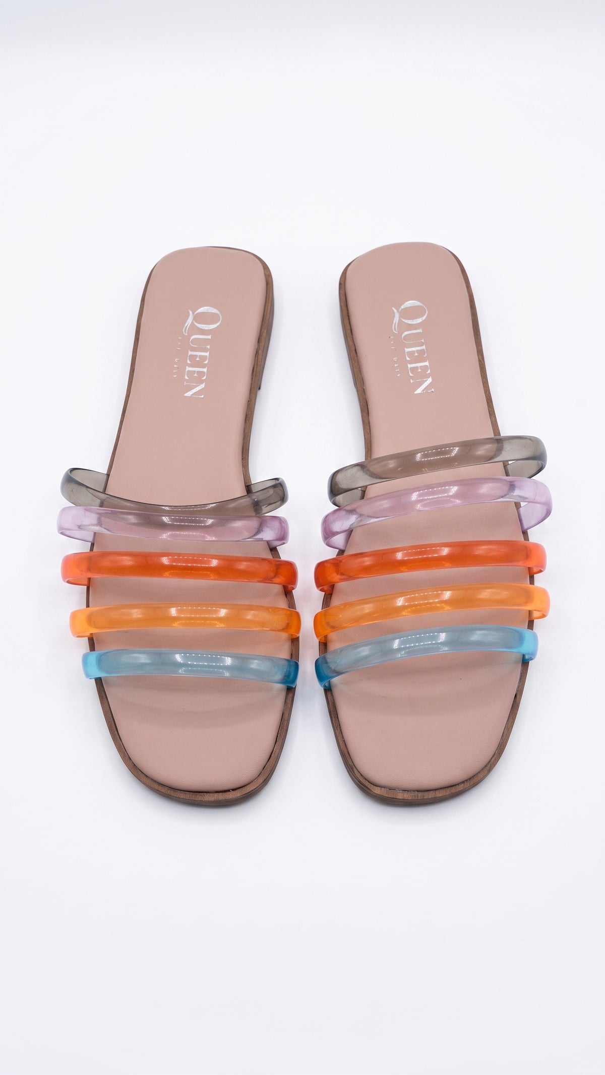Queen Colorful Transparent Strap Sandals | Queen Footwear
