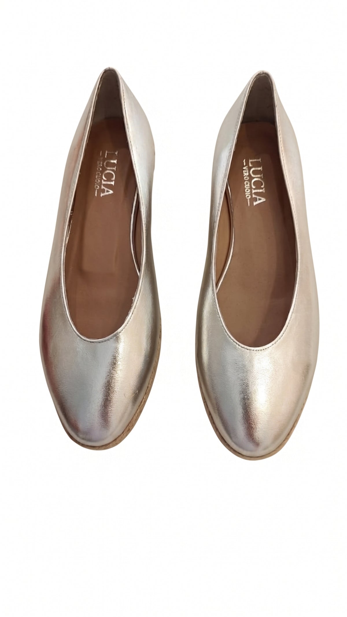 LUCIA Metallic Silver Espadrille Loafers by Queen Footwear