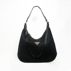 Women’s Textured Chain Shoulder Bag | Queen Fashion