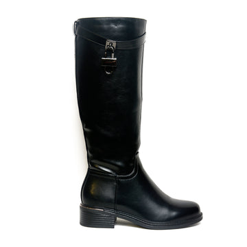 Women’s Padlock-Belt Knee Boots | Queen Footwear