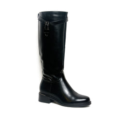 Women’s Padlock-Belt Knee Boots | Queen Footwear