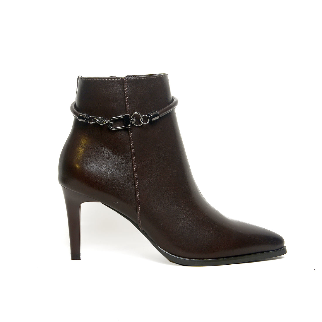 Women’s Chain-Detailed Pointed Ankle Boots | Queen Footwear