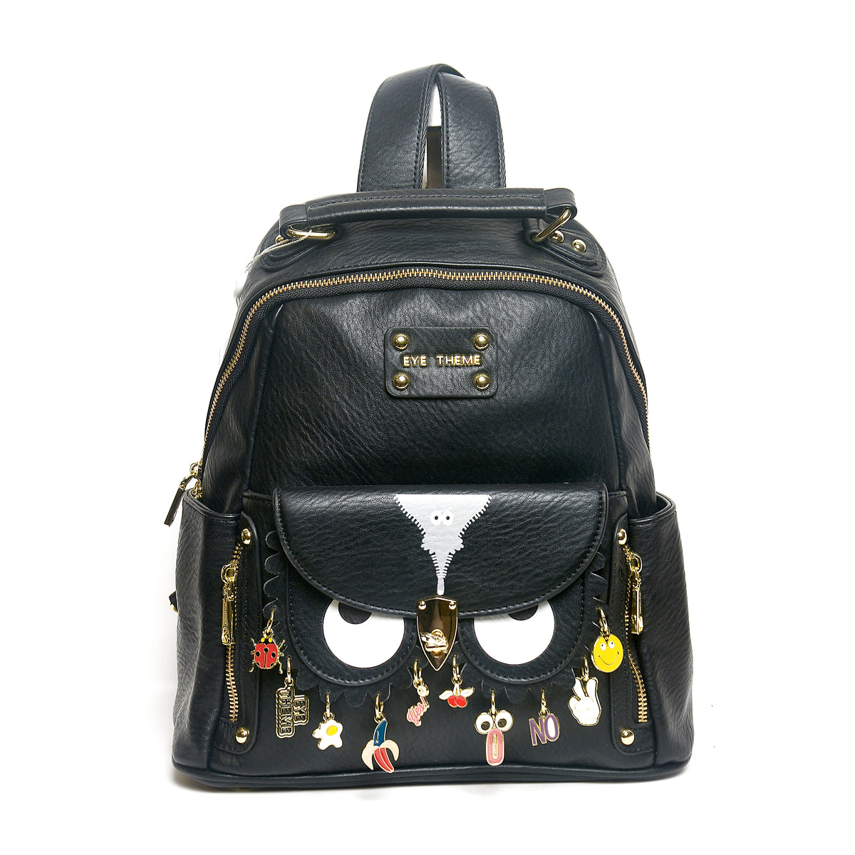 Women’s Eye-Theme Leather Backpack | Queen Fashion