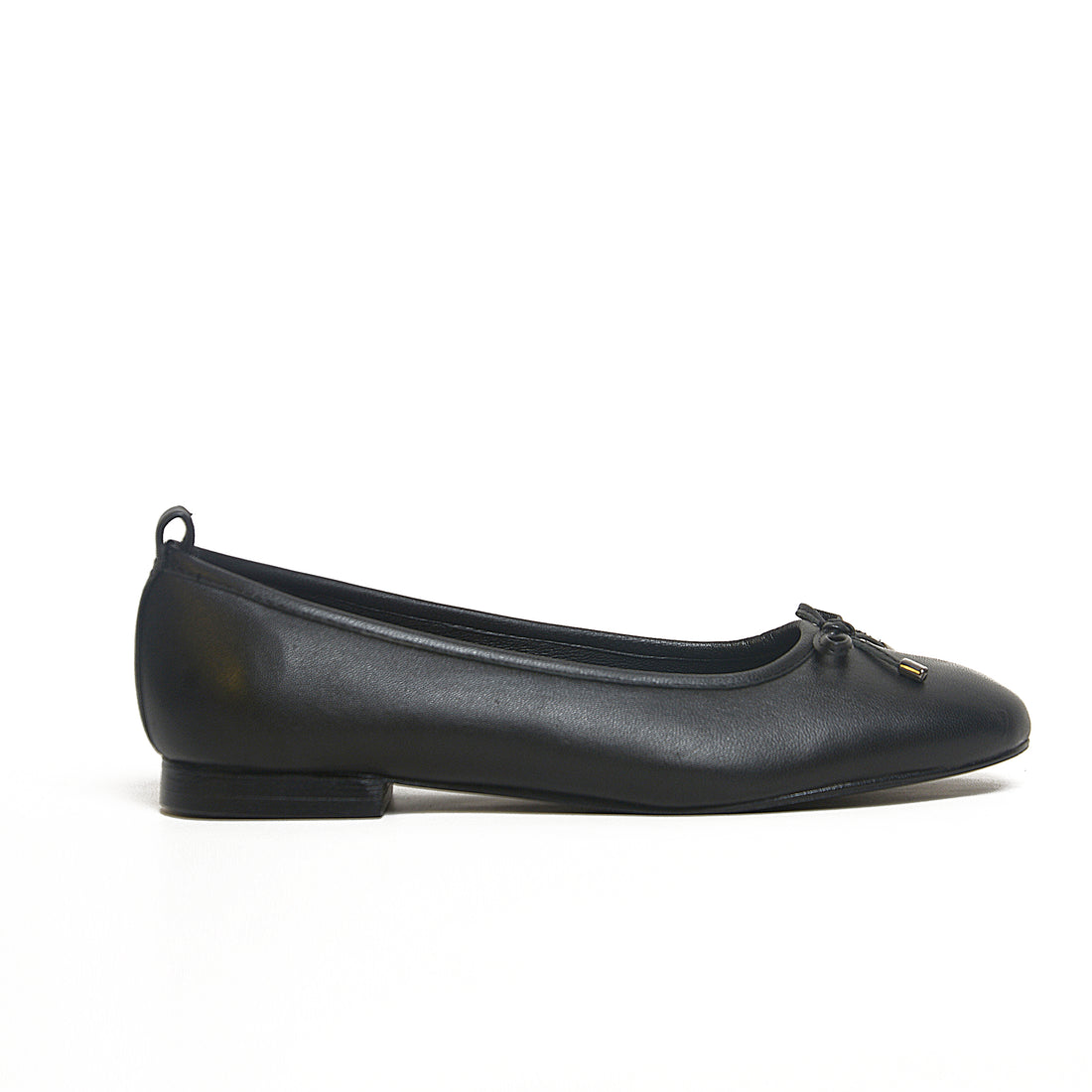 Women’s Black Ballet Flat with Bow | Queen Footwear