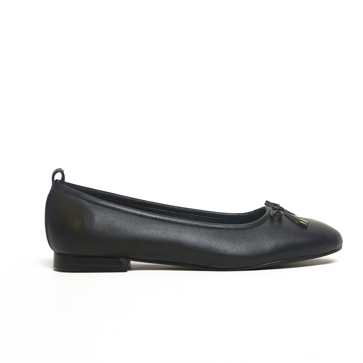 Women’s Black Ballet Flat with Bow | Queen Footwear