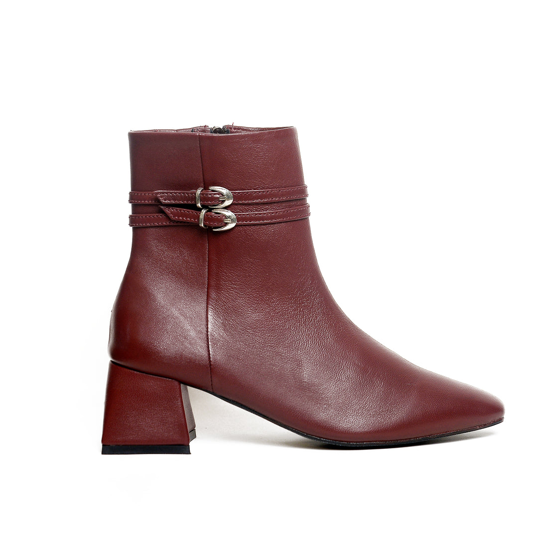 Women’s Block Heel Ankle Boots with Double Buckle | Queen Footwear